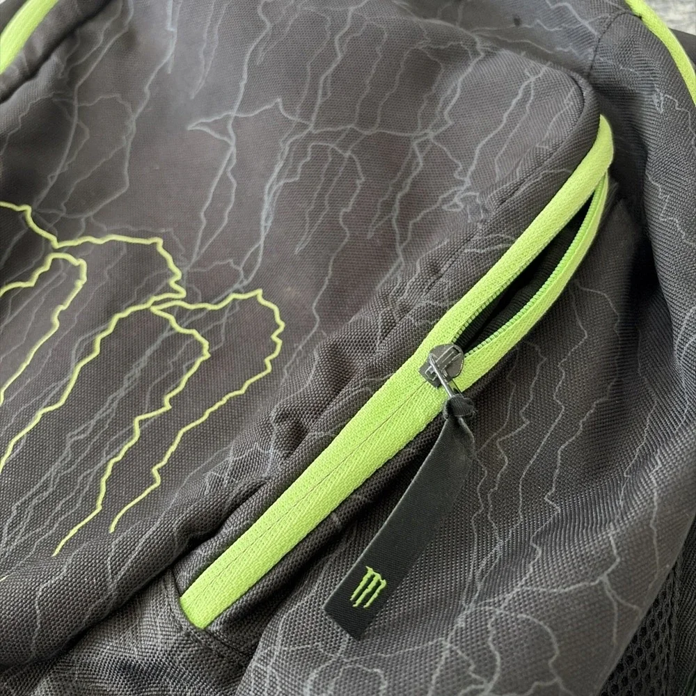 Monster Energy Black Promo Backpack Laptop Padded Pockets Zippers Large Logo